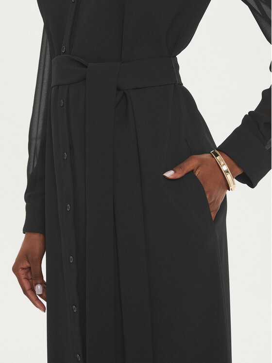 Marella Marella Rochie tip cămașă Uruguay 2423226113 Negru Regular Fit