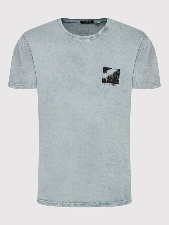 Kaotiko Kaotiko T-shirt Saturn AK099-01-G002 Blu Regular Fit