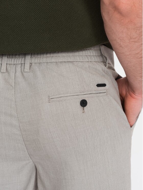 Ombre Ombre Kalhoty z materiálu OM-PACP-0157 Šedá Chino Fit