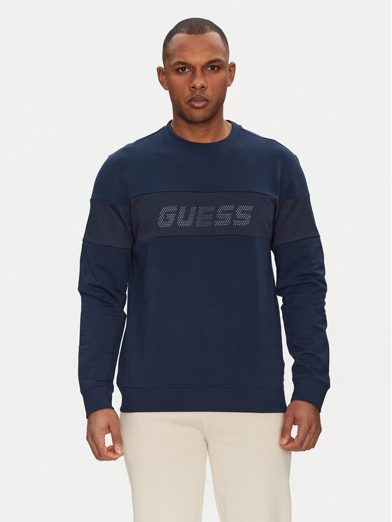 Guess Felpa Z5GQ09 K6ZS1 Blu scuro Regular Fit, taglia : M