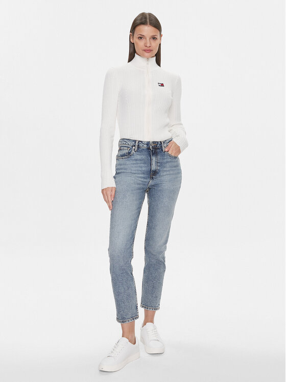 Tommy Hilfiger Tommy Hilfiger Jeans hlače Cigarette Hw A Mio WW0WW40631 Modra Slim Fit