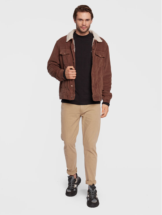 Redefined Rebel Redefined Rebel Ovčje usnje Ari Corduroy 215086 Rjava Regular Fit