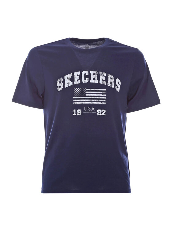 Skechers Skechers T-Shirt TS81-NVY Granatowy Regular Fit