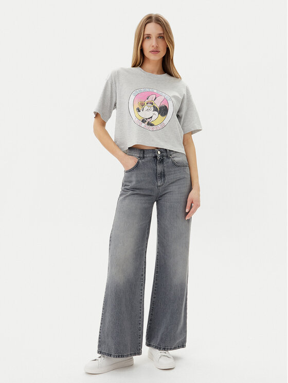 ONLY ONLY T-Shirt Mickey Minnie 15348126 Šedá Regular Fit