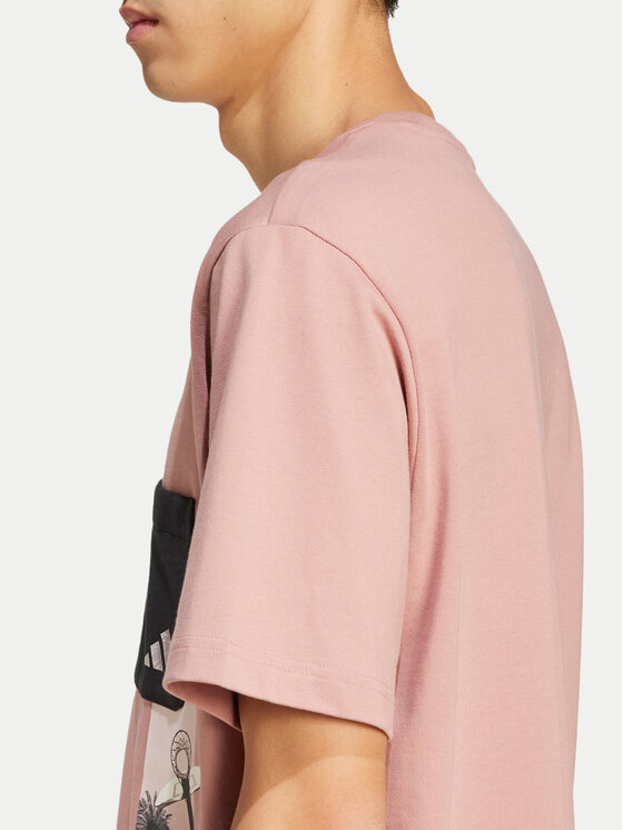 adidas adidas Marškinėliai Lens Elevated Pocket Graphic JJ3927 Rožinė Loose Fit