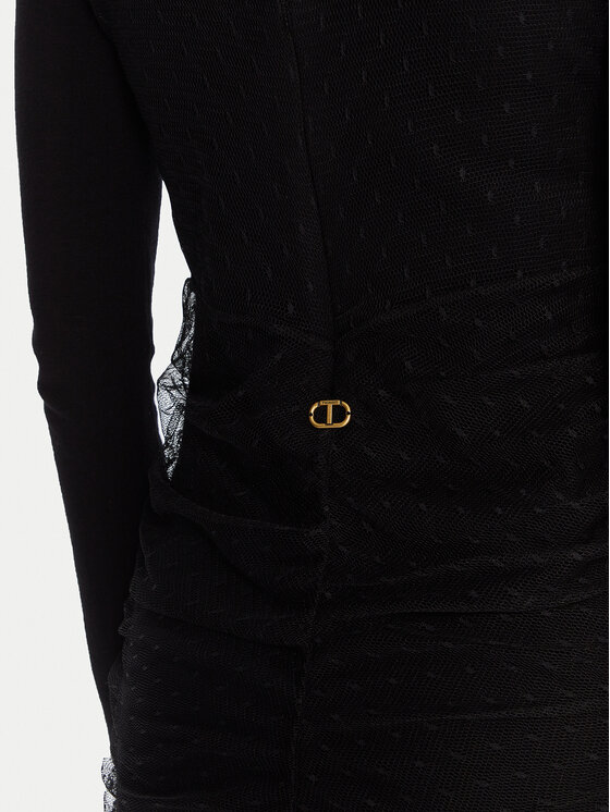 TWINSET TWINSET Sukienka dzianinowa 252TT3262 Czarny Regular Fit