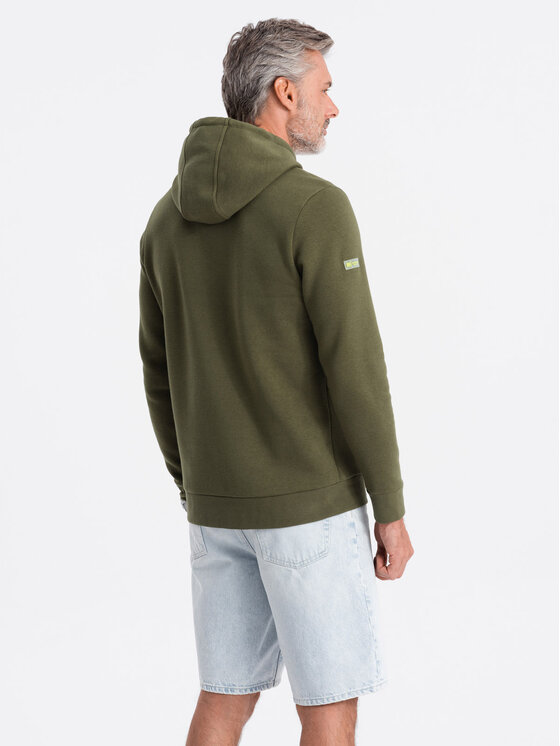 Ombre Ombre Mikina OM-SSNZ-22FW-006 Zelená Regular Fit
