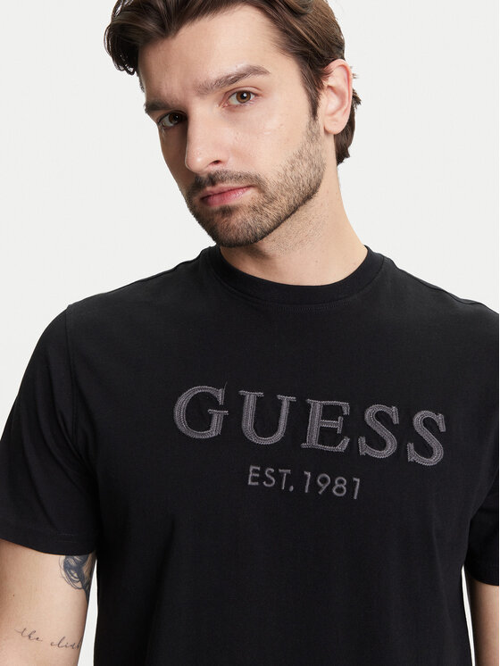 Guess Guess Marškinėliai M5YI17 I3Z14 Juoda Regular Fit