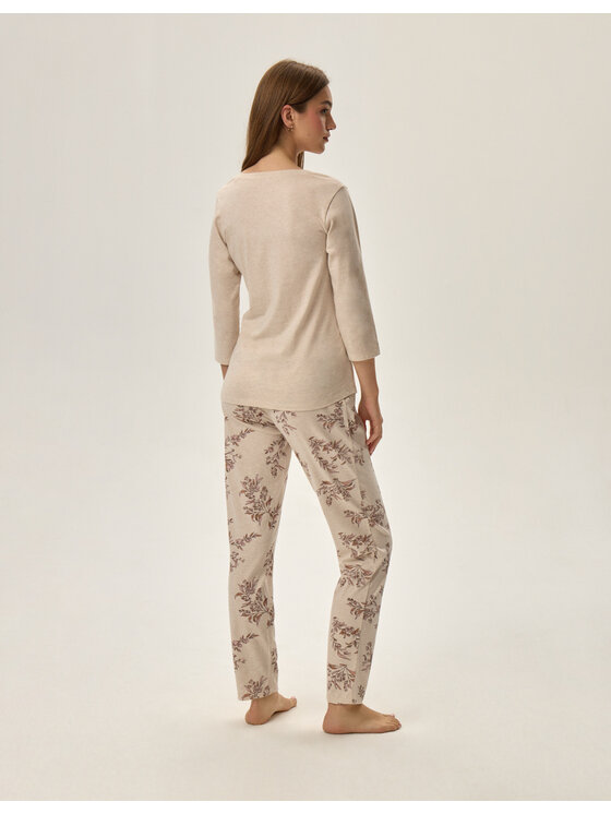 Henderson Henderson Piżama 41874 Beżowy Regular Fit