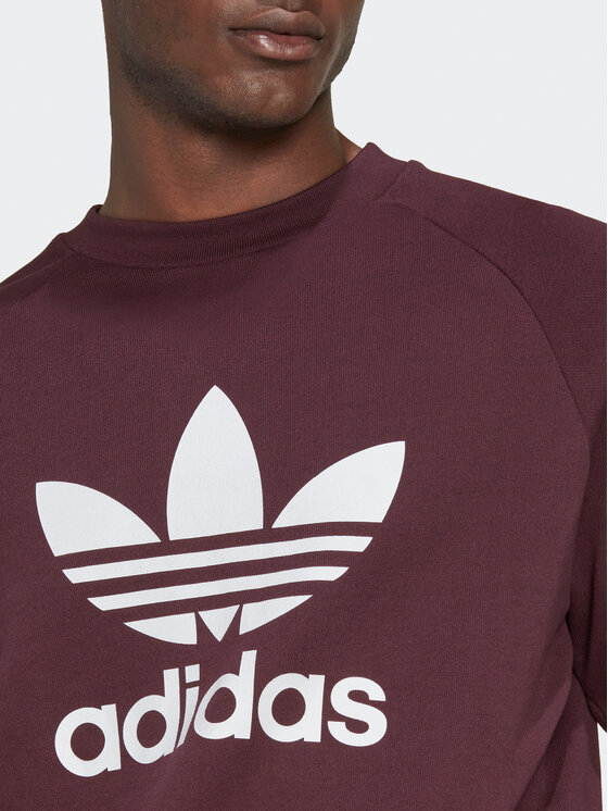 adidas Felpa ADICOLOR CLASSICS TREFOIL CREWNECK SWEATSHIRT HK5293 Rosso Regular Fit Modivo