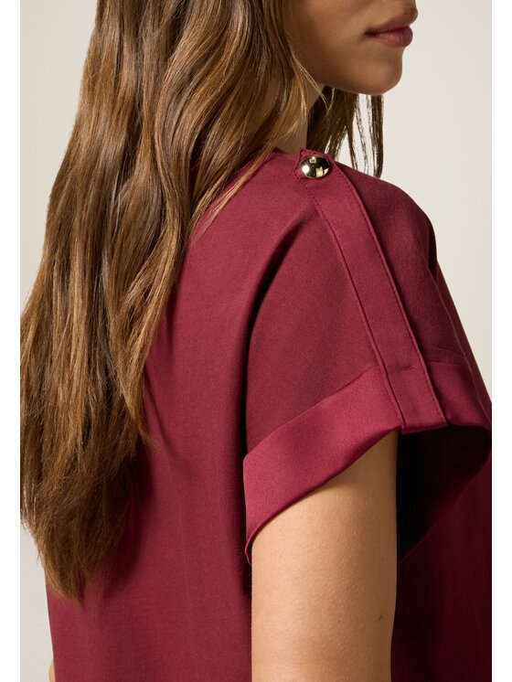 Oltre Oltre T-Shirt G435J004252N029 Bordowy Over Fit