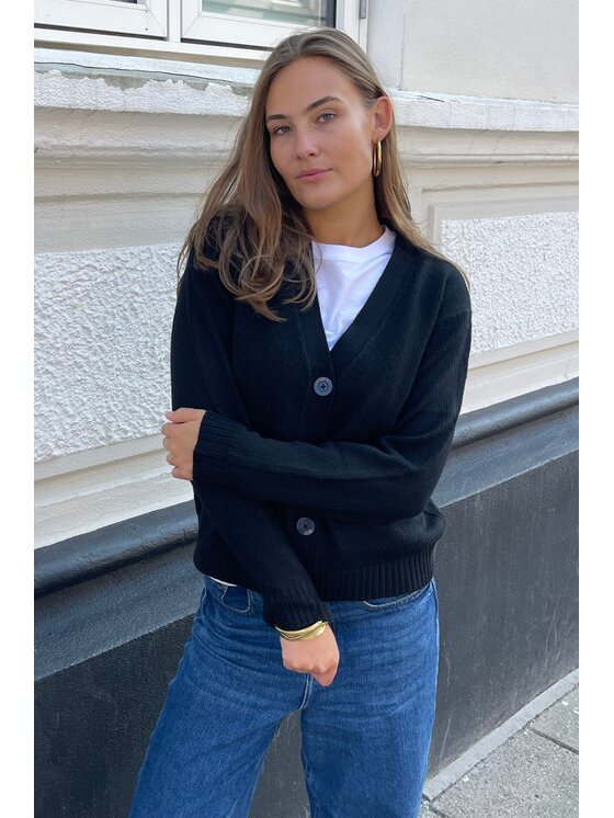 TeeShoppen TeeShoppen Kardigan 'Basic Collection' Czarny Regular Fit