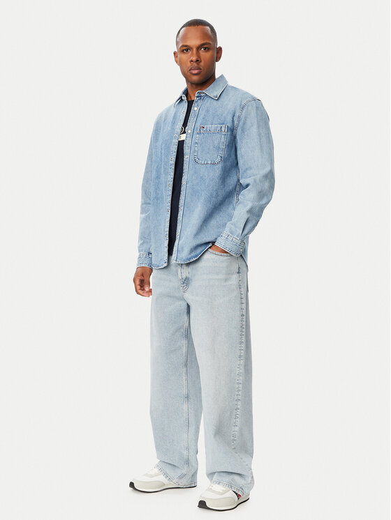 Tommy Jeans Tommy Jeans cămașă de blugi DM0DM23701 Albastru Regular Fit