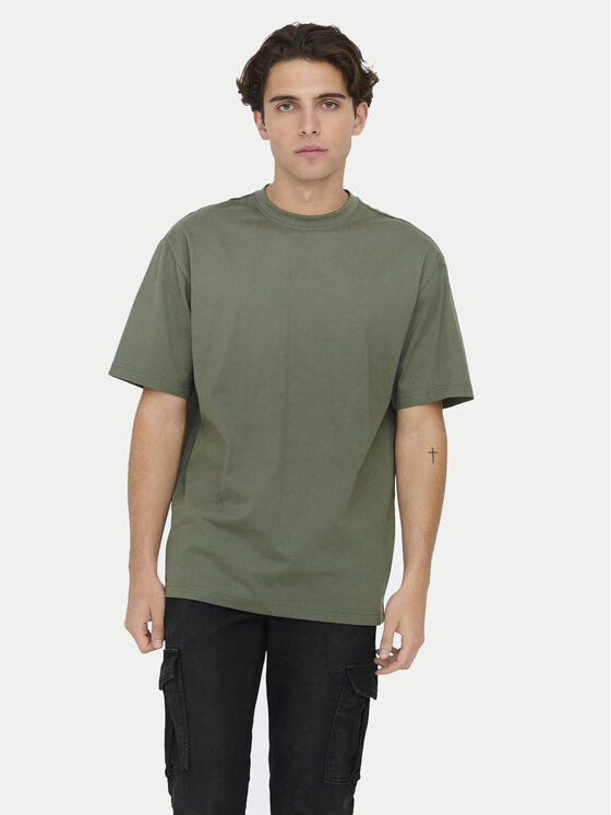 Only & Sons T-krekls Fred 22022532 Pelēks Relaxed Fit