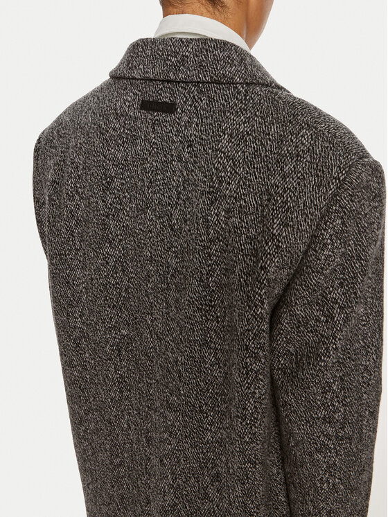 Calvin Klein Calvin Klein Вълнено палто Herringbone Single K20K207710 Сив Regular Fit
