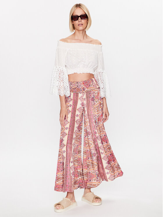 Pantaloni di tessuto IC23 136 Multicolore Relaxed