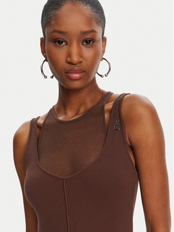 Patrizia Pepe Patrizia Pepe Плетена рокля 2A2873/K258-B825 Кафяв Regular Fit