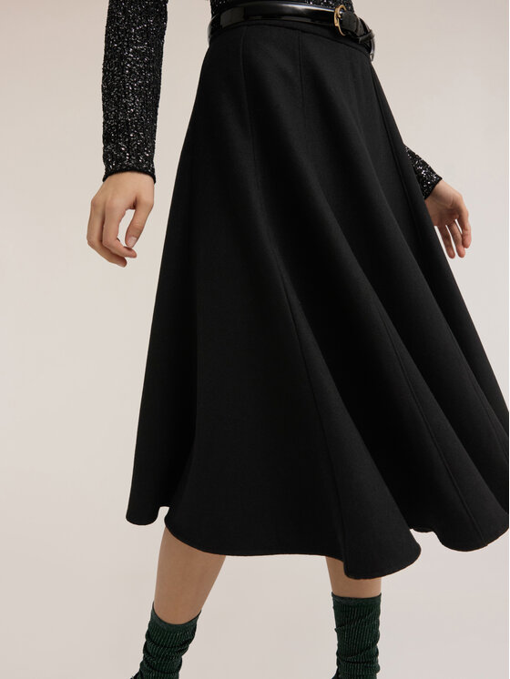 Motivi Motivi Gonna midi 1079Q001146N033 Nero A-Line Fit