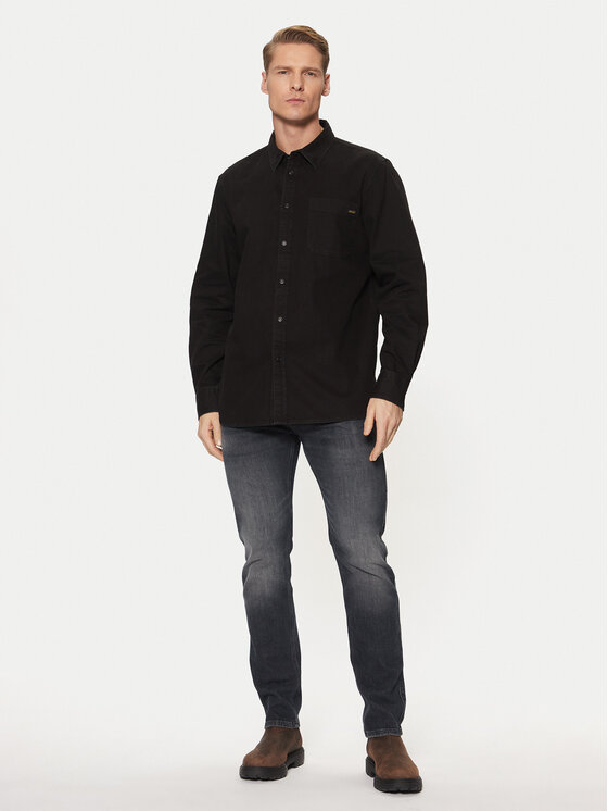 Mustang Mustang Jeanshemd Iowa 1015913 Schwarz Regular Fit