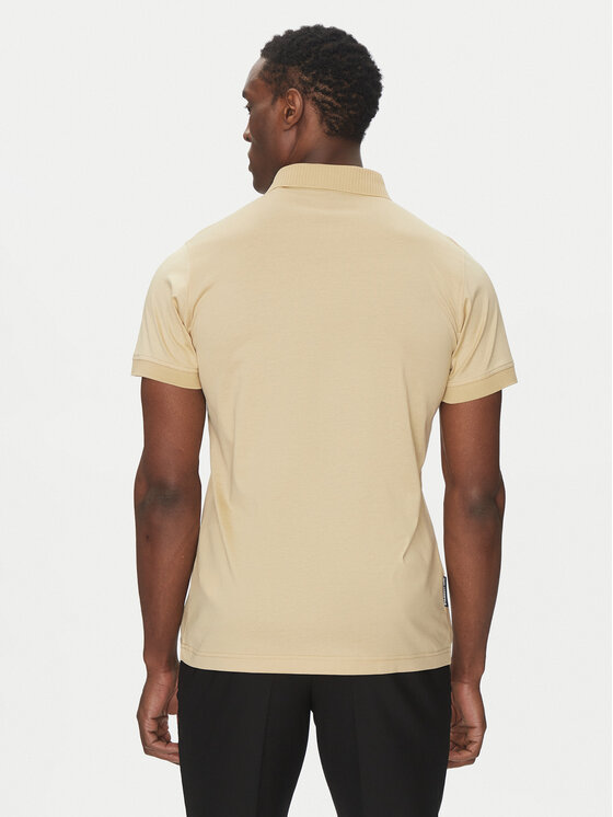 KARL LAGERFELD KARL LAGERFELD Тениска с яка и копчета 745007 552200 Бежов Regular Fit