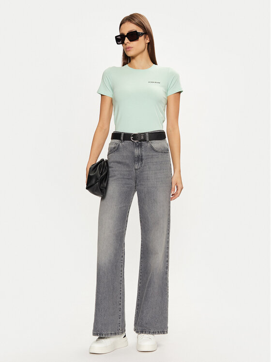 Guess Jeans Guess Jeans T-Shirt W4YI02 J1314 Zielony Regular Fit