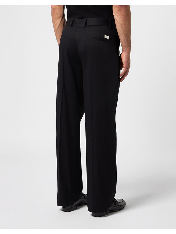 PHILIPP PLEIN PHILIPP PLEIN Spodnie materiałowe 31034 Czarny Wide Fit