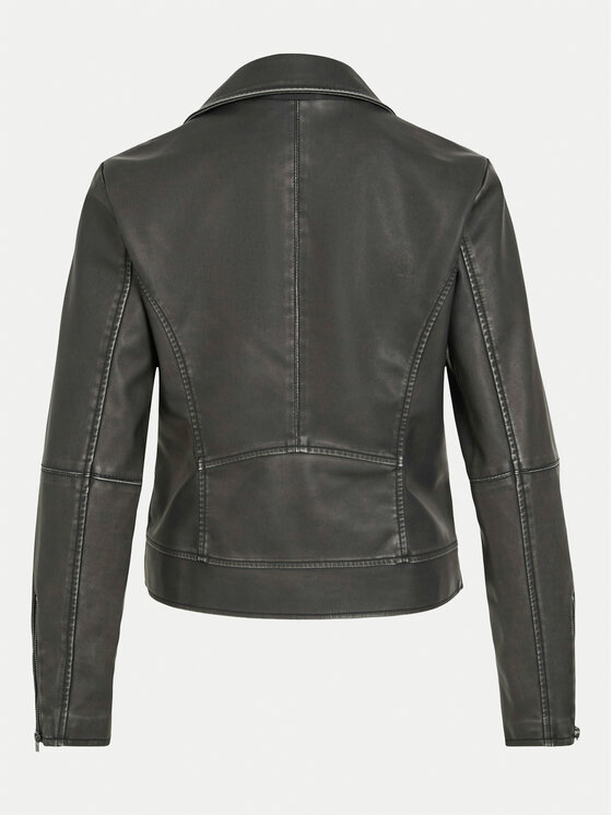 Vila Vila Яке от имитация на кожа Cara 14098830 Черен Regular Fit