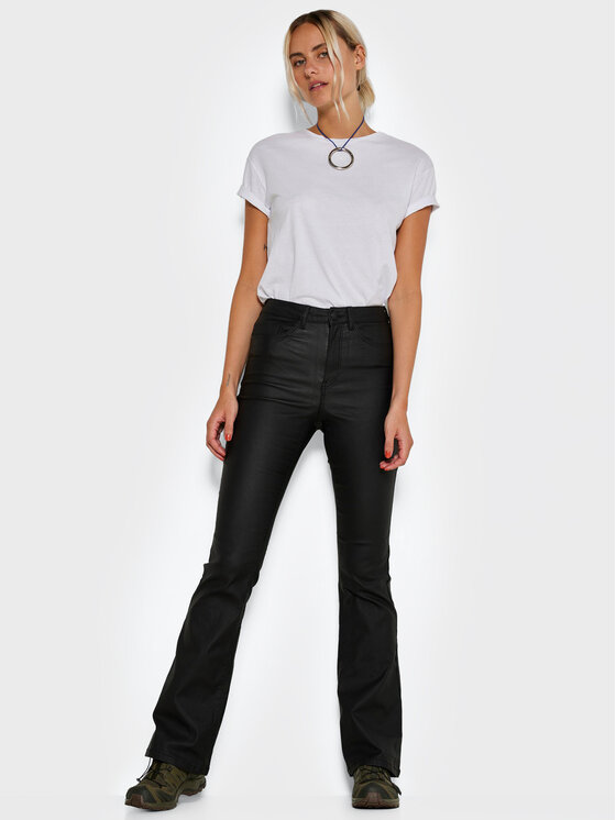 Noisy May Noisy May Spodnie z imitacji skóry Sallie 27018425 Czarny Skinny Fit