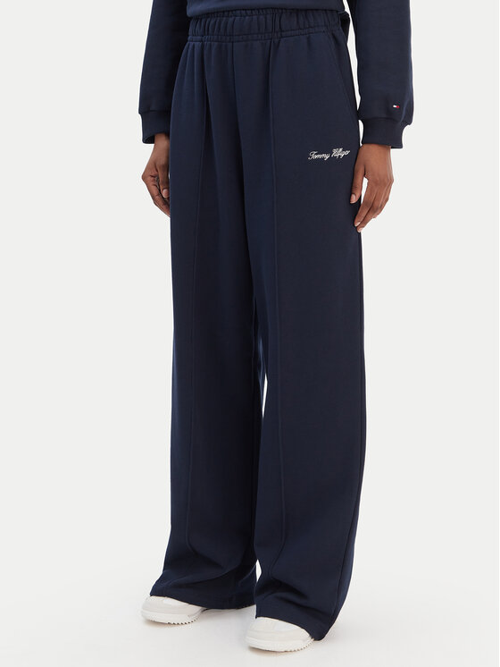 Tommy Hilfiger Spodnie dresowe Script WW0WW48784 Granatowy Relaxed Fit
