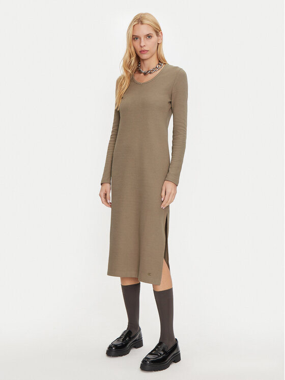 Calvin Klein Jeans Calvin Klein Jeans Rochie tricotată J20J224165 Bej Slim Fit