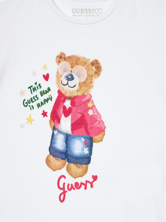 Guess Guess Tricou K5RI12 K6YW4 Alb Regular Fit
