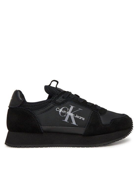 Calvin Klein Jeans Calvin Klein Jeans Laisvalaikio batai Runner Sock Laceup Ny-Lth Wn YW0YW00840 Juoda