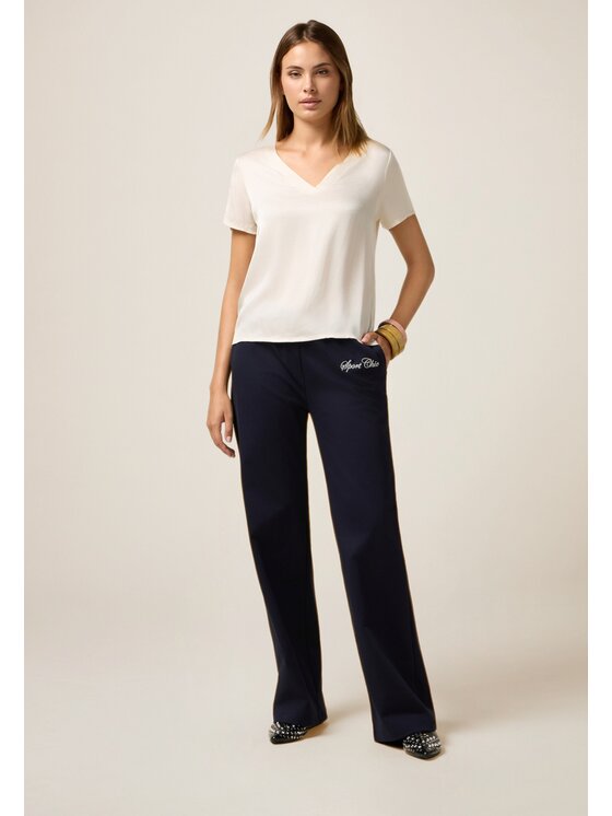 Oltre Oltre Blusa 2463R003055N021 Bianco Regular Fit