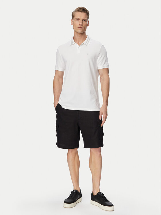 Calvin Klein Jeans Calvin Klein Jeans Polokošile Monogram LV04RC276G Bílá Slim Fit