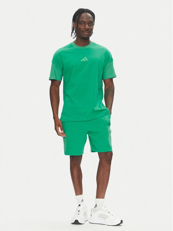 adidas adidas T-Shirt ALL SZN Colorblock JJ3676 Zielony Loose Fit