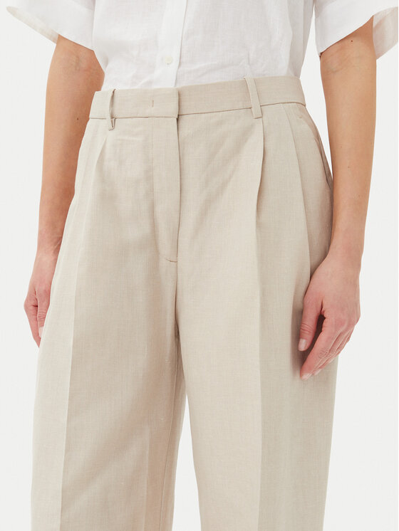 Tommy Hilfiger Tommy Hilfiger Medžiaginės kelnės WW0WW45460 Smėlio Relaxed Fit