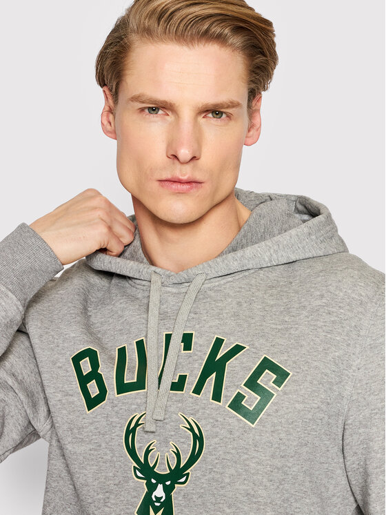 New Era New Era Bluză Milwaukee Bucks Team Logo 11546172 Gri Regular Fit