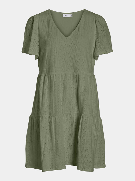 Vila Vila Poletna obleka Libre 14095564 Khaki Regular Fit