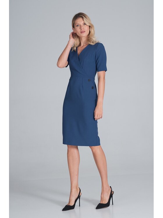 FIGL FIGL Sukienka M851 Niebieski Regular Fit