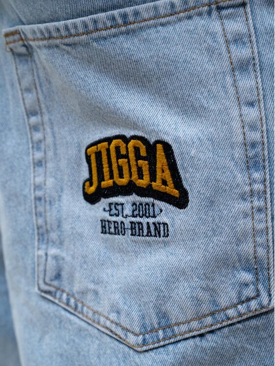 Jigga Wear Jigga Wear Jeansy Szerokie luźne streetwear uliczne premium 129196 Niebieski jasny Baggy Fit