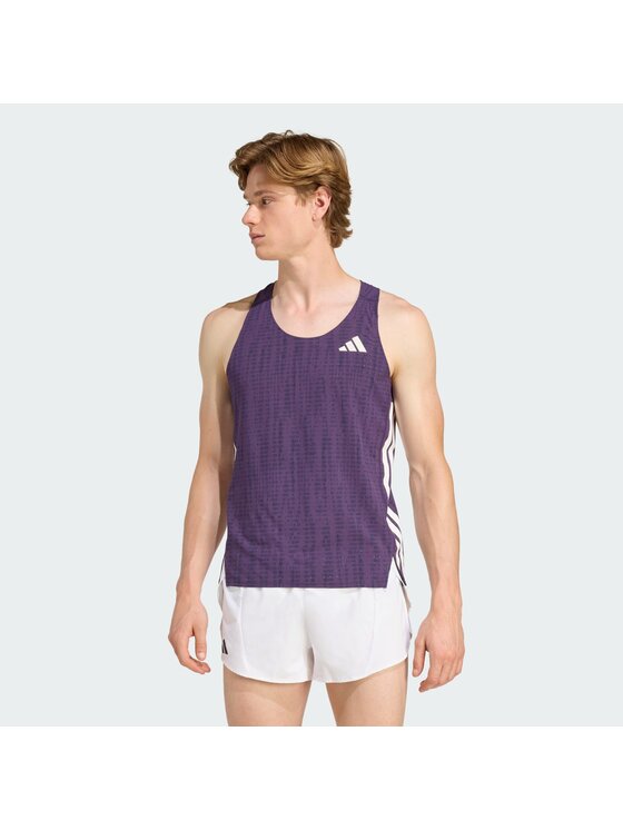 adidas adidas Tank top Adizero Running Fioletowy Slim Fit