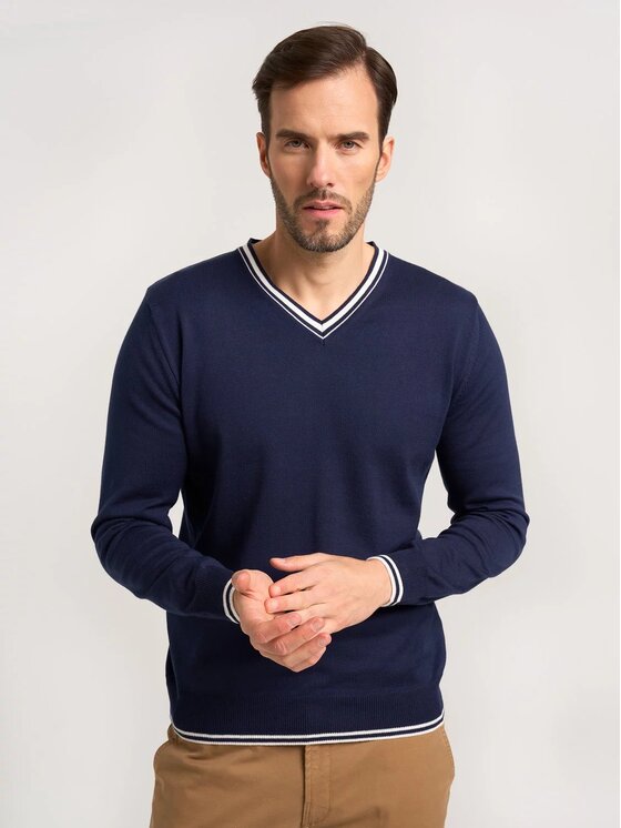 Willsoor Willsoor Sweter 71851 Granatowy Regular Fit