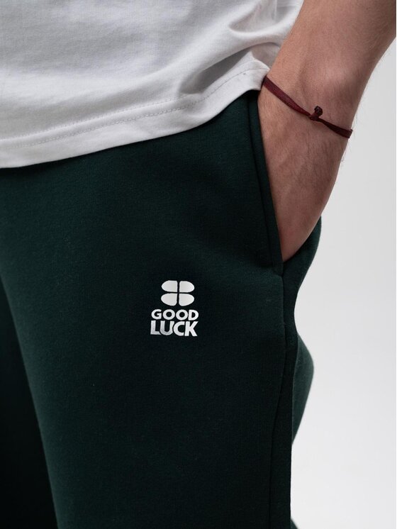 Good Luck Good Luck Spodnie dresowe Wygodne regulowane 129946 Zielony Regular Fit