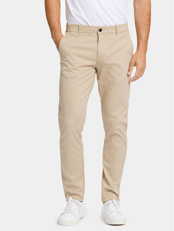 Lindbergh Lindbergh Chino kalhoty 30-005044 Béžová Slim Fit
