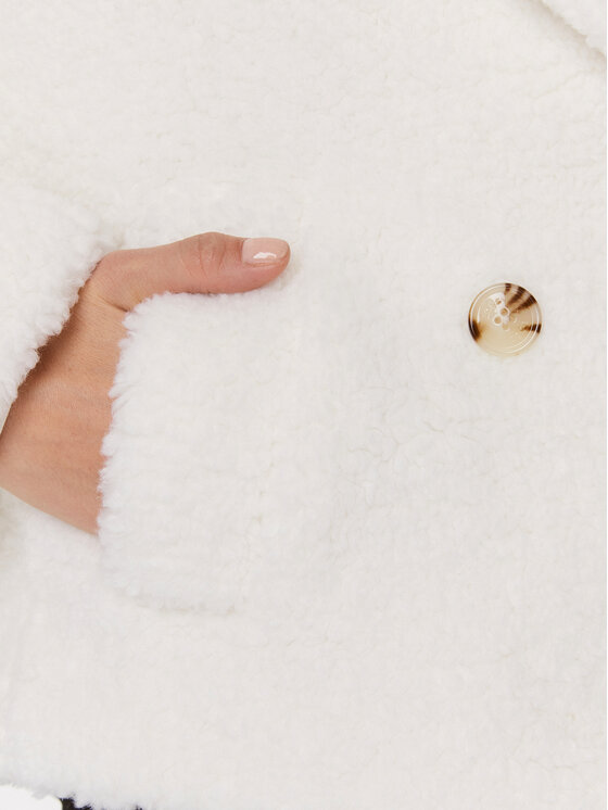 BOSS Boss Cappotto in shearling Curmina 50503419 Bianco Oversize