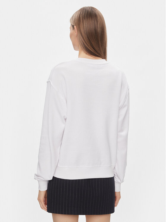 Tommy Hilfiger Tommy Hilfiger Суитшърт Flag Script WW0WW41758 Бял Regular Fit