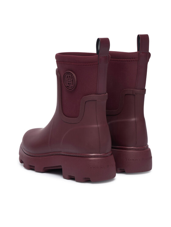 Tommy Hilfiger Tommy Hilfiger Gumicsizma Th Stamp Warm Ankle Rain Boot FW0FW09544 Bordó