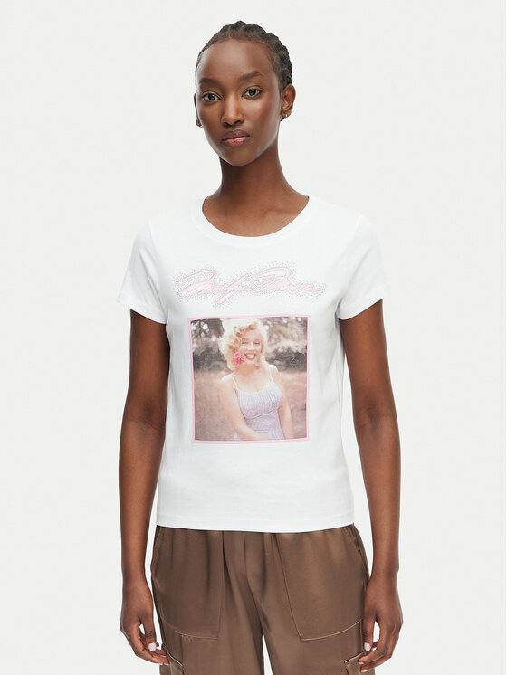 Guess Tricou W6BI51 K6658 Alb Regular Fit