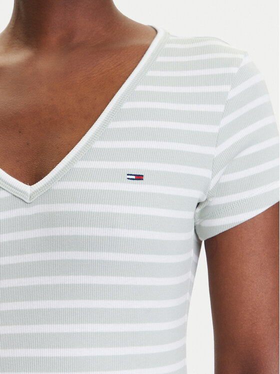 Tommy Jeans Tommy Jeans Tričko Essential DW0DW17385 Zelená Slim Fit