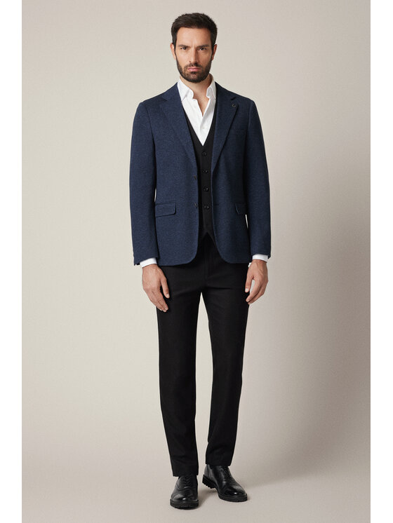 Lancerto Lancerto Marynarka Craco MA131225000009 Granatowy Slim Fit